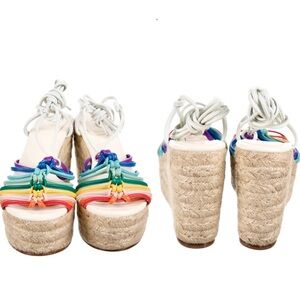 Chloe Rainbow Wedge Sandals Vibrant Strappy Design